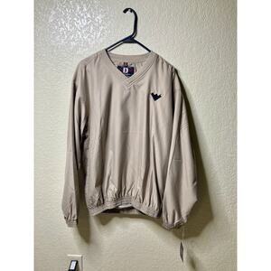 Vintage Dunbrooke Golf Pullover Jacket Mens Size Medium Beige Embroidered NEW